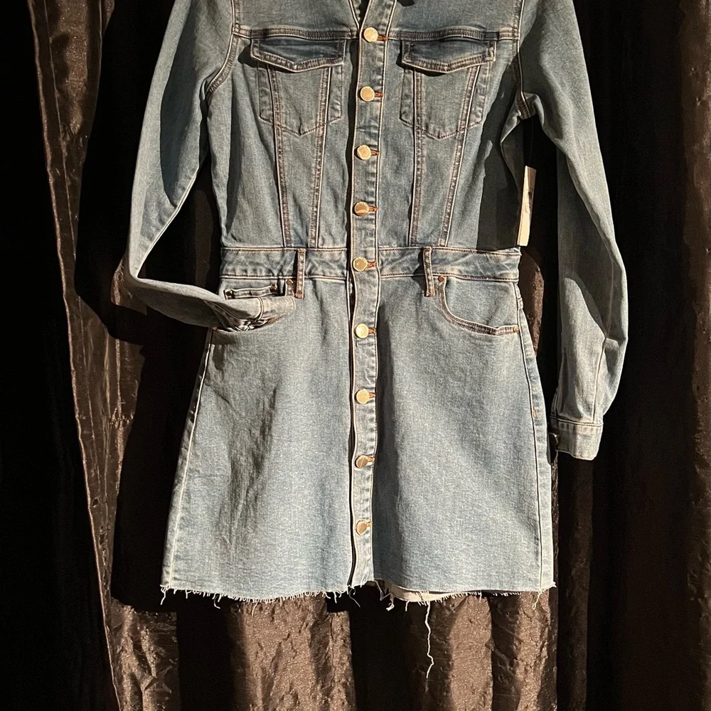 NWT Guess Blue space wash long sleeve denium dress sz SM - Picture 11 of 13